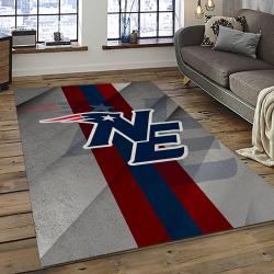 nfl new england patriots football team logo rectangle area rug dark room nep18