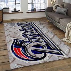 nfl new england patriots football team logo rectangle area rug dark room nep19
