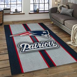 nfl new england patriots football team logo rectangle area rug dark room nep22