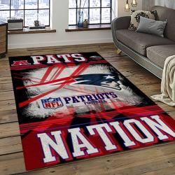 nfl new england patriots football team logo rectangle area rug dark room nep27