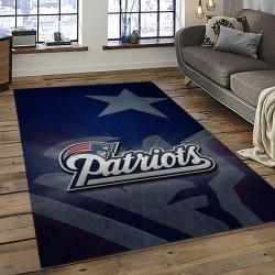 nfl new england patriots football team logo rectangle area rug dark room nep30