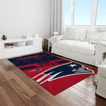 nfl new england patriots football team logo rectangle area rug light room nep04