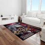 nfl new england patriots football team logo rectangle area rug light room nep08