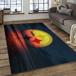 nfl pittsburgh steelers football team logo rectangle area rug dark room ptts23