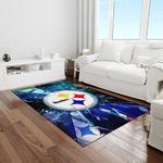 nfl pittsburgh steelers football team logo rectangle area rug light room ptts04