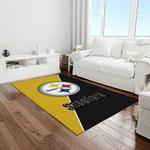 nfl pittsburgh steelers football team logo rectangle area rug light room ptts09