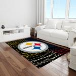nfl pittsburgh steelers football team logo rectangle area rug light room ptts11