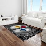 nfl pittsburgh steelers football team logo rectangle area rug light room ptts13