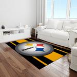 nfl pittsburgh steelers football team logo rectangle area rug light room ptts14