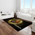 nfl pittsburgh steelers football team logo rectangle area rug light room ptts16
