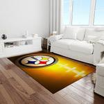 nfl pittsburgh steelers football team logo rectangle area rug light room ptts17