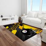 nfl pittsburgh steelers football team logo rectangle area rug light room ptts18