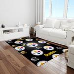 nfl pittsburgh steelers football team logo rectangle area rug light room ptts26