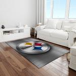 nfl pittsburgh steelers football team logo rectangle area rug light room ptts33