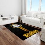nfl pittsburgh steelers football team logo rectangle area rug light room ptts38