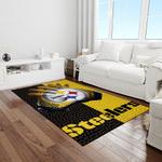 nfl pittsburgh steelers football team logo rectangle area rug light room ptts40