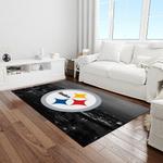 nfl pittsburgh steelers football team logo rectangle area rug light room ptts41