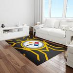 nfl pittsburgh steelers football team logo rectangle area rug light room ptts42
