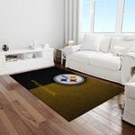 nfl pittsburgh steelers football team logo rectangle area rug light room ptts47