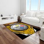 nfl pittsburgh steelers football team logo rectangle area rug light room ptts48