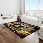 nfl pittsburgh steelers football team logo rectangle area rug light room ptts51
