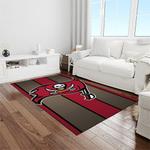 nfl tampa bay buccaneers team logo rectangle area rug light room tbb07