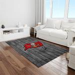 nfl tampa bay buccaneers team logo rectangle area rug light room tbb08
