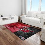 nfl tampa bay buccaneers team logo rectangle area rug light room tbb10
