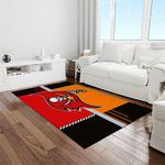 nfl tampa bay buccaneers team logo rectangle area rug light room tbb16