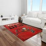 nfl tampa bay buccaneers team logo rectangle area rug light room tbb24