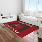 nfl tampa bay buccaneers team logo rectangle area rug light room tbb25