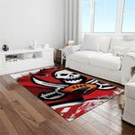 nfl tampa bay buccaneers team logo rectangle area rug light room tbb26