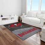 nfl tampa bay buccaneers team logo rectangle area rug light room tbb29