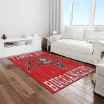 nfl tampa bay buccaneers team logo rectangle area rug light room tbb31