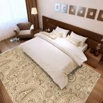 beige paisley damask area rug elegant floral pattern soft large carpet for guest room decor bedroom