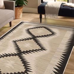 black beige southwestern rug rustic native tribal pattern large nonslip washable area rug living room