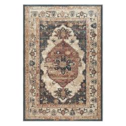 classic navy red oriental rug traditional persian medallion style distressed vintage area rug