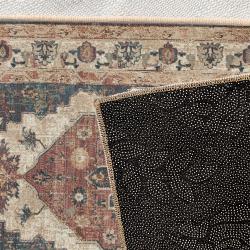classic navy red oriental rug traditional persian medallion style distressed vintage area rug zoom