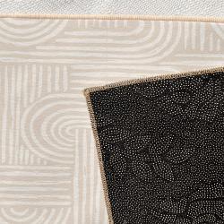 cream textured abstract wave rug minimalist line art design modern neutral carpet for bedroom zoom
