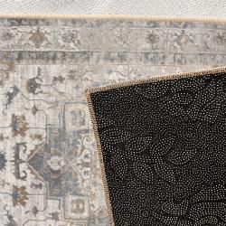 distressed grey vintage rug classic medallion border antique style area rug for home office zoom