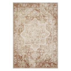 faded neutral oriental rug distressed cream medallion traditional farmhouse decor area rug