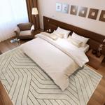 gold geometric line art rug elegant art deco pattern cream gold modern luxury area rug bedroom
