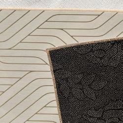 gold geometric line art rug elegant art deco pattern cream gold modern luxury area rug zoom