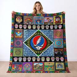 Grateful Dead Quilt Blanket Metalhead Rock Bedding Set Gift Idea For Fans GFD16
