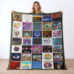 Grateful Dead Quilt Blanket Metalhead Rock Bedding Set Gift Idea For Fans GFD41