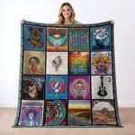 grateful dead quilt blanket metalhead rock bedding set gift idea for fans gfd42