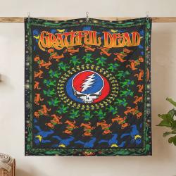 grateful dead quilt blanket metalhead rock bedding set gift idea for fans hanging gfd15