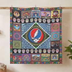 grateful dead quilt blanket metalhead rock bedding set gift idea for fans hanging gfd16