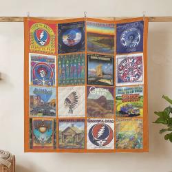 grateful dead quilt blanket metalhead rock bedding set gift idea for fans hanging gfd20