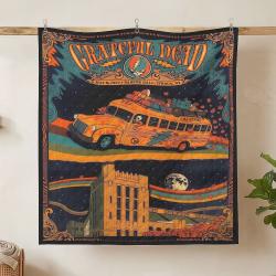 grateful dead quilt blanket metalhead rock bedding set gift idea for fans hanging gfd21